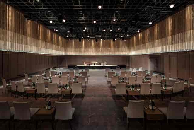 Elegant Ballroom A at The Londoner, ideal for corporate events and presentations.