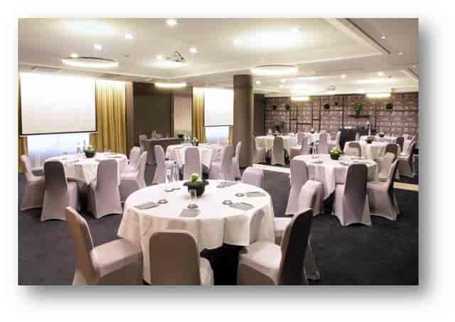 Elegant event space at Sofitel Brussels for corporate meetings and banquets.