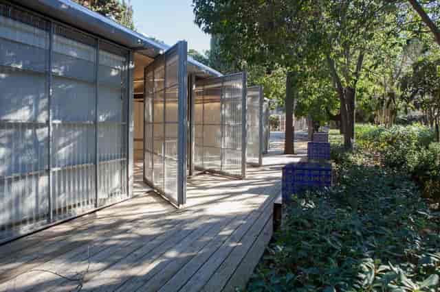 Cypress Garden at Fundació Joan Miró: modern outdoor meeting space for creative events.