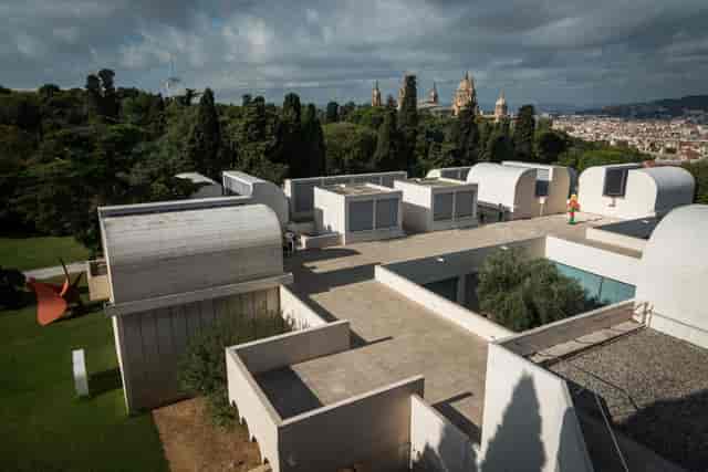 Modern outdoor venue at Fundació Joan Miró, ideal for events with city views.