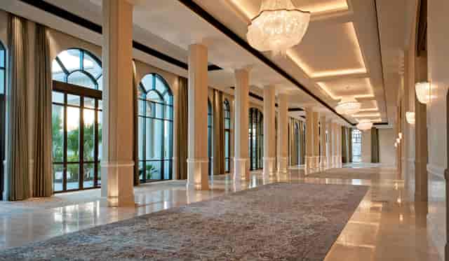 Regal Ballroom at St. Regis Saadiyat Resort, elegant corridor for upscale events and gatherings.