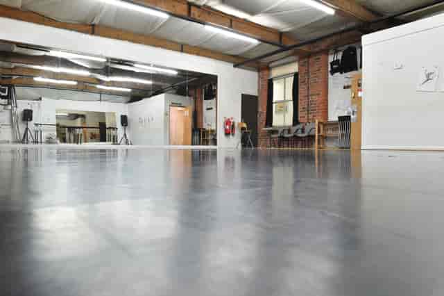 Dance Studio 1 at The Dance Studio Leeds, featuring polished floors for workshops and events.