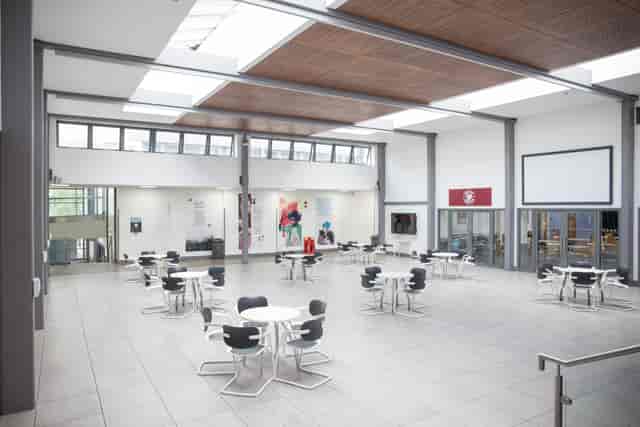 Spacious Heartspace event venue at Chesterfield College, ideal for networking and workshops.