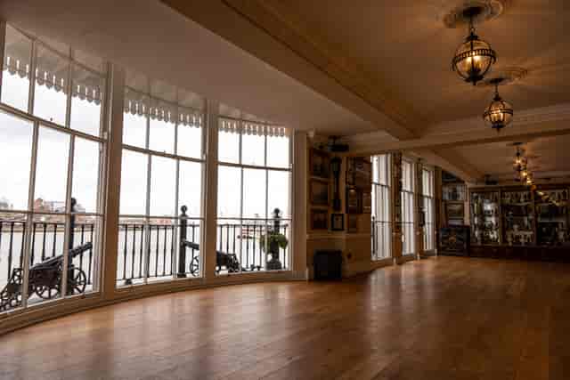 Hawke and Howe Bar venue with large windows, ideal for corporate events and gatherings.