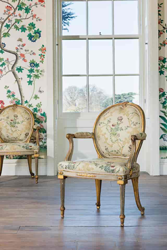 Elegant chair in Upper Drawing Room, Pitzhanger Manor; ideal for intimate events and workshops.