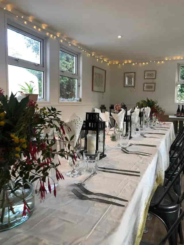 Elegant dining setup at The Allotment Kitchen for intimate events and celebrations.