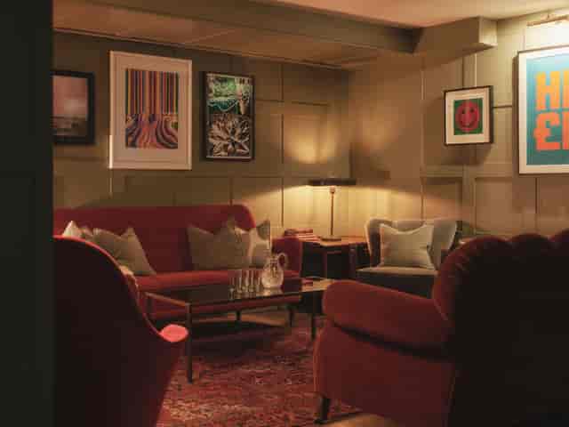 Stylish lounge at High Road House, perfect for networking events and casual meetings.