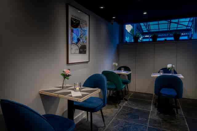 Stylish Frequency Cocktail Bar meeting space with plush seating for networking events.