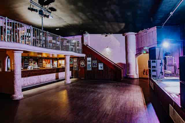 Main room at The Globe Cardiff, versatile event space with modern vintage decor for gatherings.