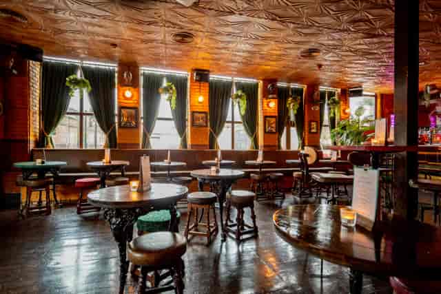 Stylish Camden Assembly venue with cozy seating for social events and corporate functions.