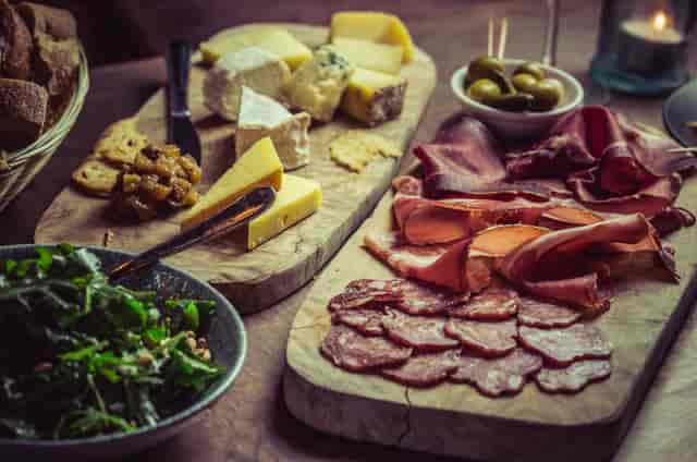Charcuterie board in The Private Room, ideal for networking events and cocktail receptions.