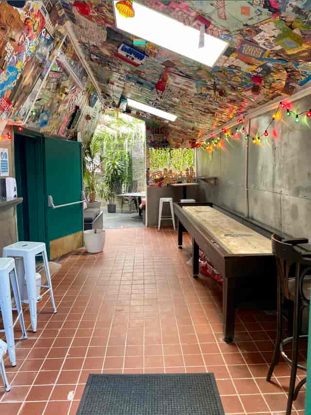 Vibrant event space in Draughts Hackney, ideal for networking and casual gatherings.