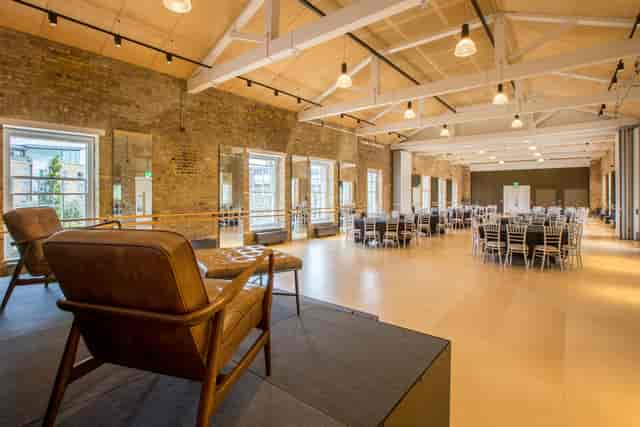 Stonecutters Studios venue with high ceilings, ideal for events and banquets.