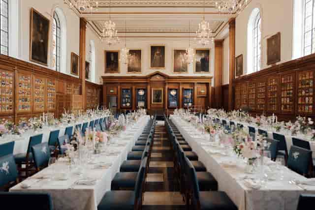 Elegant banquet hall in The Inner Temple, perfect for weddings and corporate events.