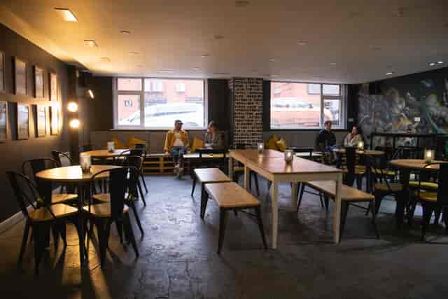 Versatile event space at The Basement Bar, GRUB MCR, ideal for networking and workshops.