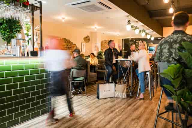 Vibrant BoBo venue with stylish decor for networking events and casual gatherings.
