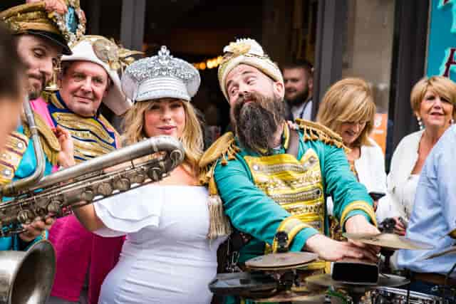 Vibrant event venue in BoBo with colorful costumes for celebrations and networking.