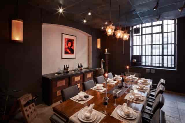 Barrel Room at London Cru Winery, elegant dining space for corporate events and gatherings.