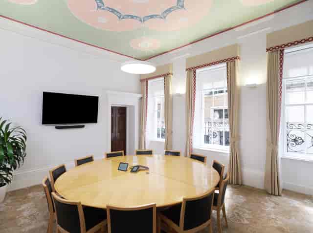 The Shipley Room at RSA House: elegant meeting space with natural light for professional events.