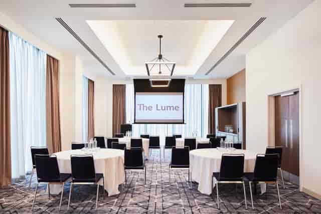 Modern meeting room in Hyatt Regency Manchester, ideal for corporate events and seminars.
