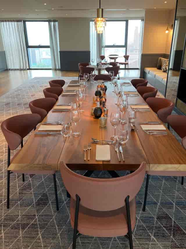 Elegant dining table at Hyatt Regency Manchester for corporate dinner or networking event.