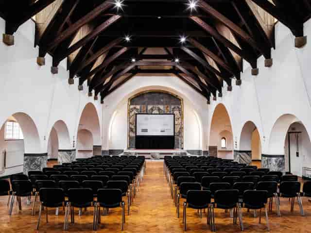 Daisy Bank Manor event venue with wooden beams, ideal for corporate conferences.