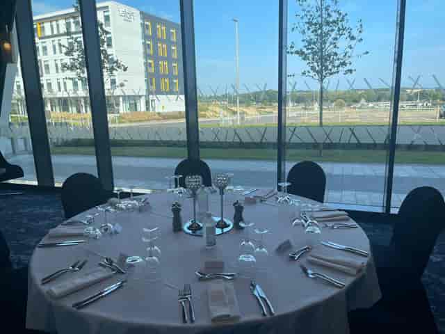 Kirkhill Suite at Hilton Aberdeen TECA, elegant round table for corporate events.