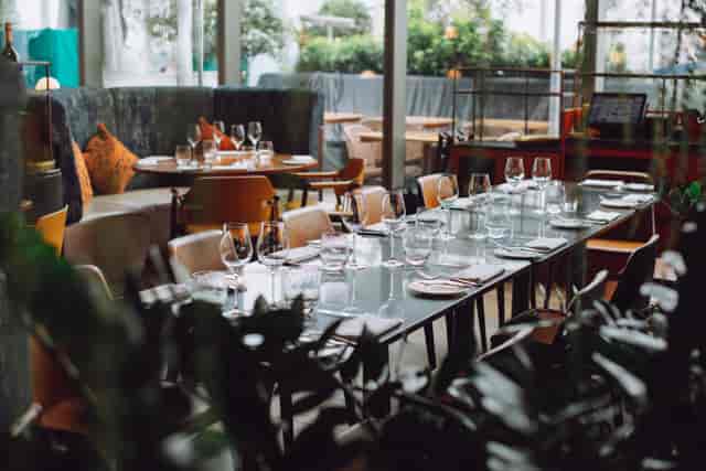 Elegant dining setup at 20 Stories Restaurant for corporate events and intimate gatherings.