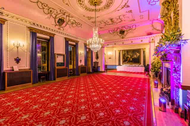 Elegant Court Room with grand chandelier, perfect for formal events and celebrations.