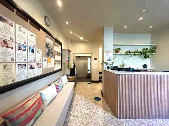 Welcoming reception area at Ground Floor Studio, perfect for meetings and events.