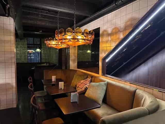 Stylish dining space at Boogalú for intimate meetings and private events.