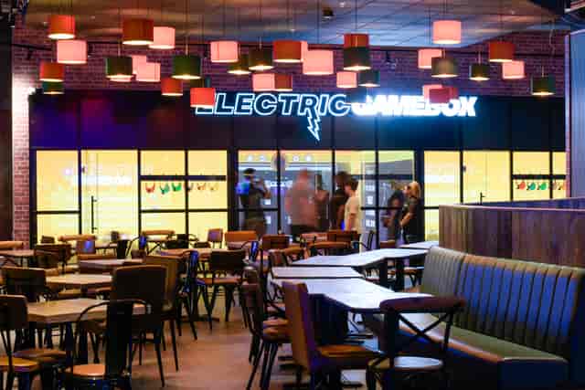 Vibrant Gravity Wandsworth venue with modern design for team-building events and gatherings.