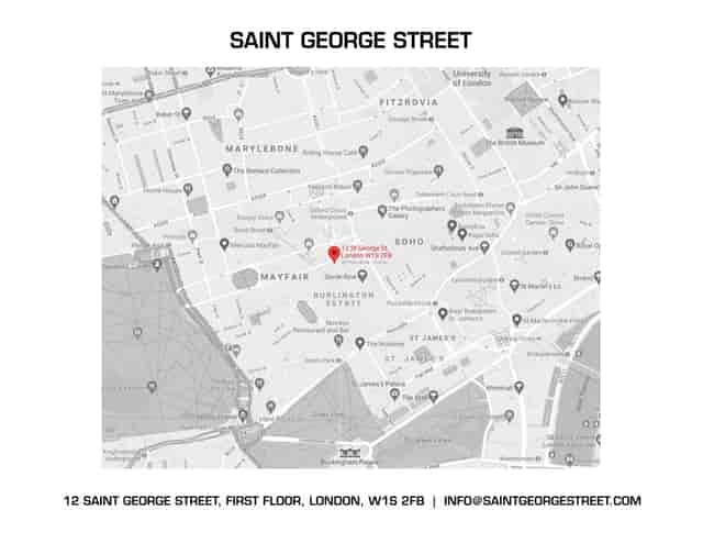 Saint George Street London corporate event venue, high-traffic upscale location.