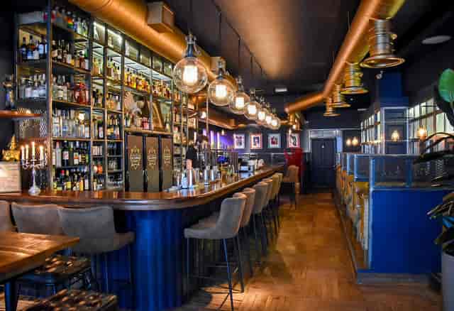 Stylish bar at The Last Talisman, ideal for cocktail receptions and networking events.