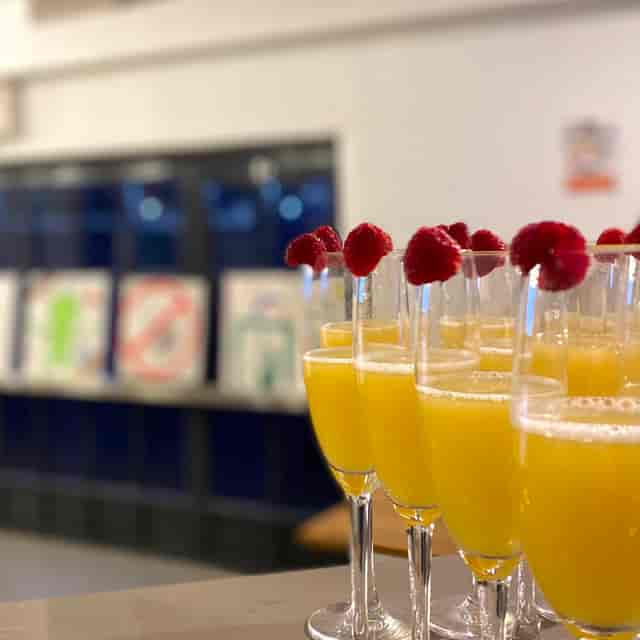 MerseyMade Events Space with vibrant mimosas for brunch or reception celebrations.