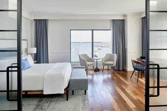 Chesapeake Ballroom at Annapolis Waterfront Hotel, modern space with waterfront view for meetings.