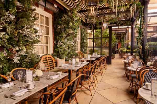 Bloomsbury Dalloway Terrace floral event seating