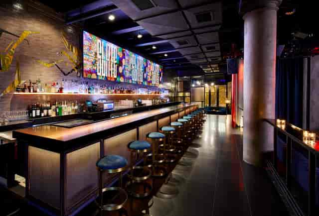Modern bar space in Ballroom 71-72, ideal for events and social gatherings.