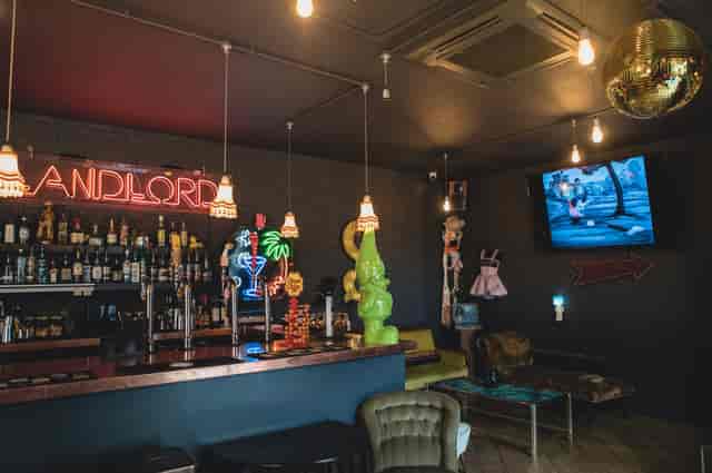 Vibrant Sobremesa Bar with eclectic decor, perfect for networking events and parties.