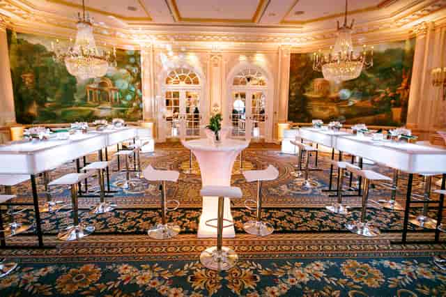 Elegant Grand Salon at JW Marriott Essex House, ideal for upscale events and receptions.