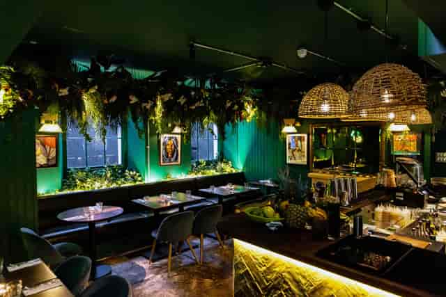 Vibrant El Ta'koy venue with lush greenery, ideal for networking events and gatherings.