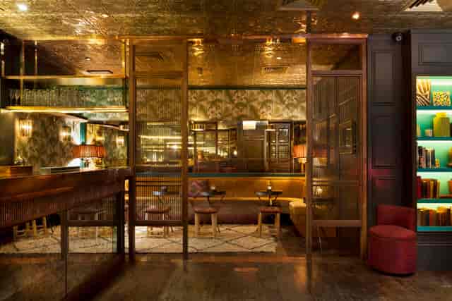 Stylish Lounge Bar at The Scotch of St James, ideal for networking events and meetings.