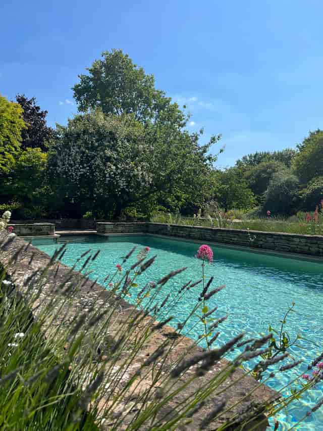 Tranquil pool at Whole Estate, Church Farm for wellness retreats and intimate gatherings.
