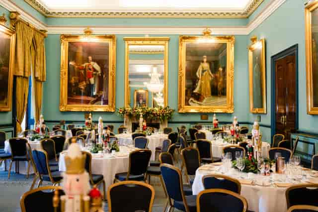 Elegant Christmas banquet, 116 Pall Mall, formal dinner