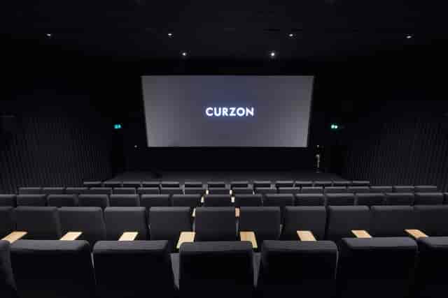 Curzon Hoxton cinema screen, modern design for corporate events and film screenings.