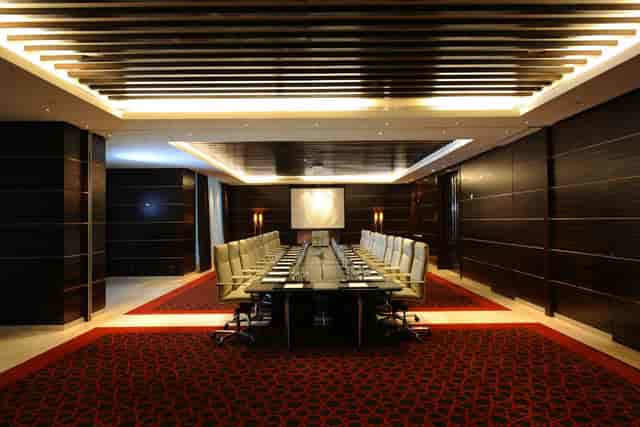 Sophisticated conference room in Raffles Dubai, ideal for meetings and presentations.