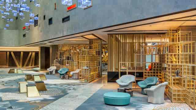 VIP Lounge in W Dubai, modern decor, ideal for events and meetings.
