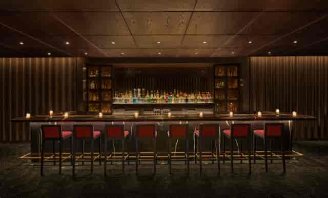 Modern bar at Studios Combined, Dubai EDITION for networking events and cocktail receptions.