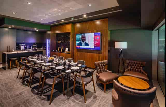 Modern meeting space at Tottenham Hotspur Stadium for corporate events and gatherings.