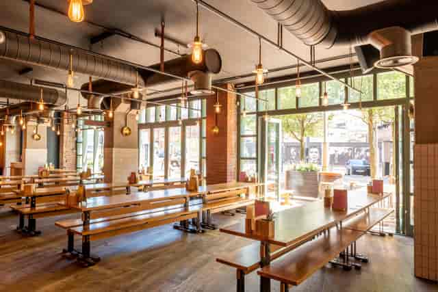 Spacious industrial venue with natural light for networking events in Birmingham.
